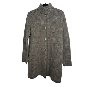 Gio & Gio Sweater Women’s M Tan Gray Blue Long Jacket Cardigan Made In Italy